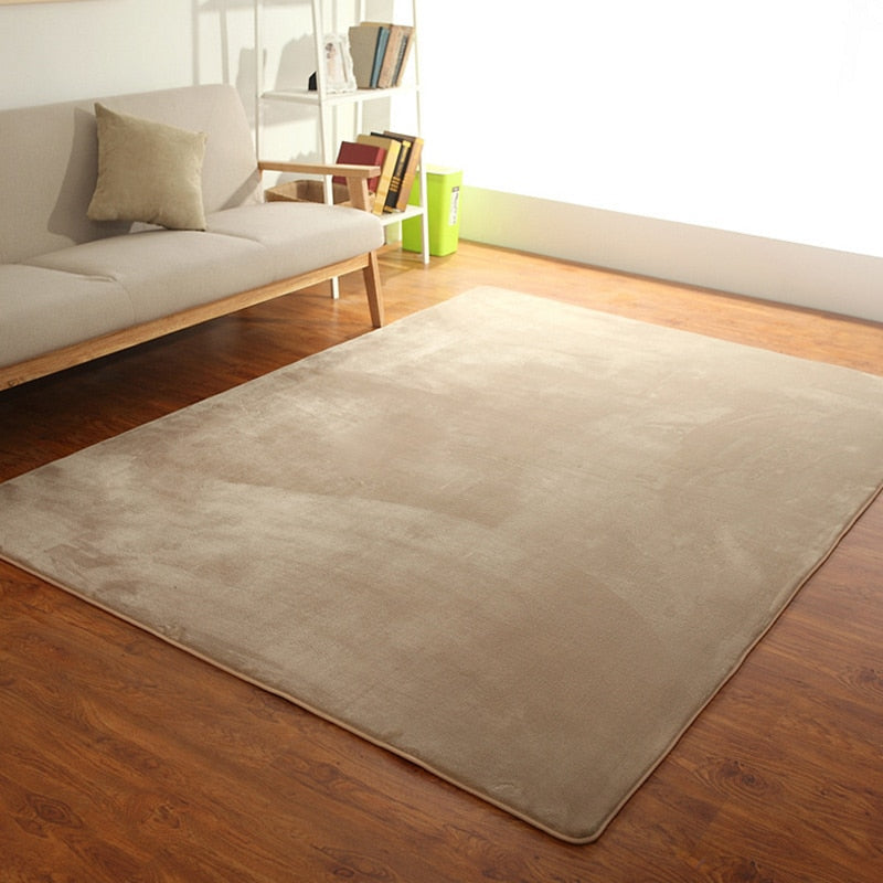Modern living room rug solid color