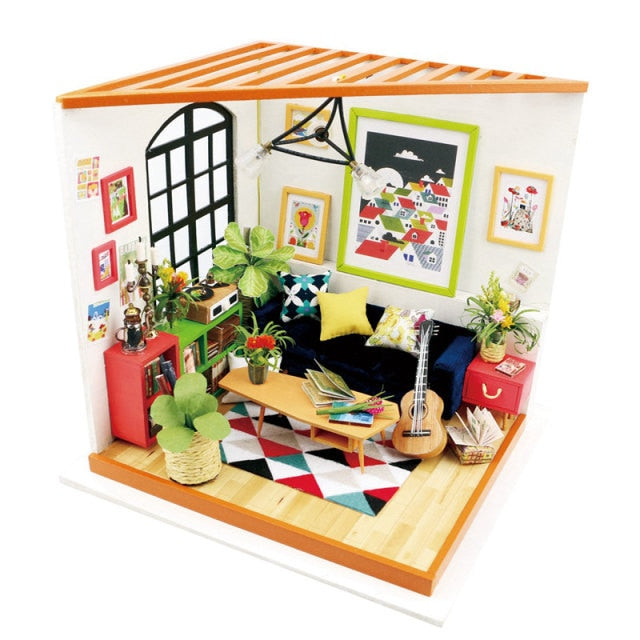 Dollhouse with furniture and toys for children