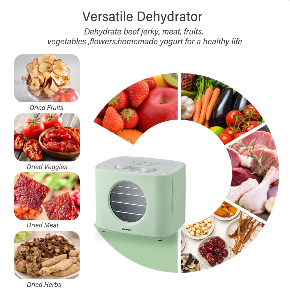 Biolomix 6 Trays Food And Fruit Dehydrator Meat Dryer With Digital Led  Display For Vegetable, Jerky, Herbs - Dehydrators - AliExpress