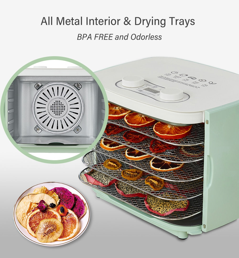 BioloMix BPA FREE 5 Trays Food Dryer Dehydrator with Digital Timer and  Temperature Control for Fruit Vegetable Meat Beef Jerky