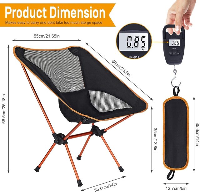 Portable camping chair for the garden and hiking
