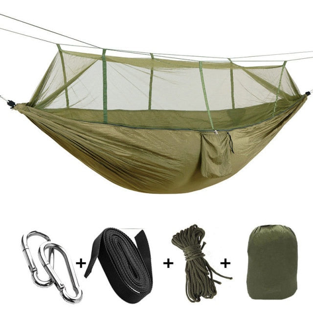 Portable outdoor camping hammock for 1-2 people