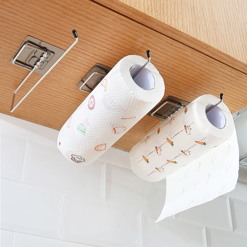 Roll holds towel rack, toilet paper